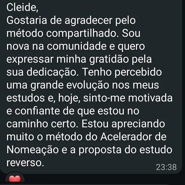 Depoimento de aluno do Acelerador de Nomeação