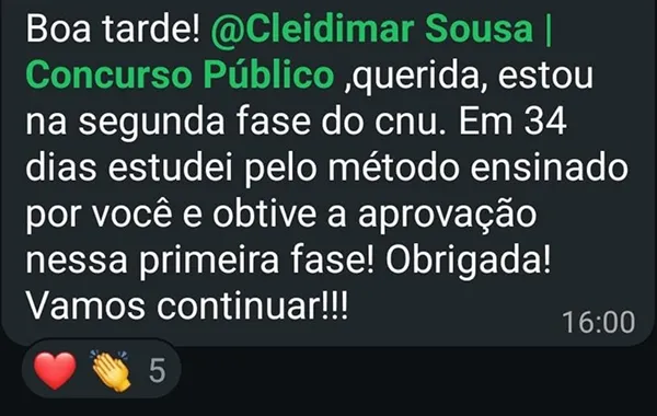 Depoimento de aluno do Acelerador de Nomeação